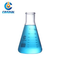 Cordial Lab 1000ml Wide Mouth Borosilicate Glass Conical Flask for Laboratory Use