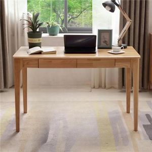 Solid Wood Student PC Desk Computer Table Home Officewriting Desk with Drawers for Small Spaces