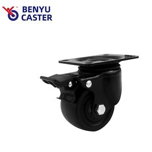 2.5 "3" Low Weight Casters Universal with Brake Casters Thickened Black PP Wheel