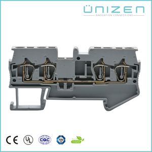 Jut3-2.5/2-2 2.5mm2 Dinrail Spring Cage Screwless Terminal Block for Electrical Cabinet