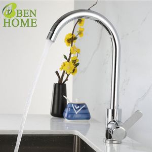 304 Stainless Steel Faucet Mixer Chrome Kitchen Faucet Kitchen Rotary