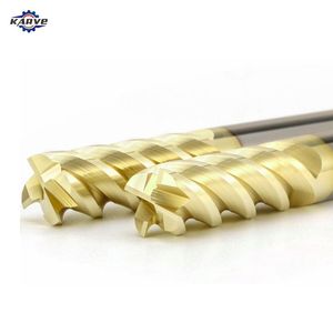Karve Manufacture Cutting CNC Solid 4 Flat Tungsten Carbide End Mill Tools for Stainless Steel