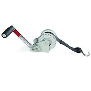2200lbs Marine Boat Trailer Hand Winch with Polyester Strap Webbing Snap Hook