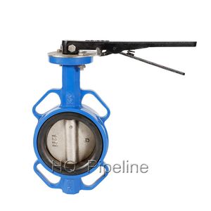 Di Ductile Cast Iron Wafer Manual Lever Operator Wcb Grooved End Butterfly Valve