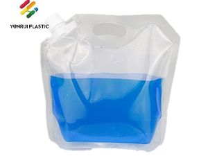 Customized Food Grade Stand up Detergent Water Beer Packaging Spout Plastic Wash Fluid Liquid Soap Bag