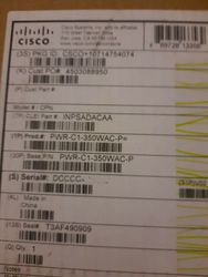 Cisco Pwr-C1-350wac-P= Cisoc 350W AC 80+ Platinum Config 1 Power Supply Spare Switch Power