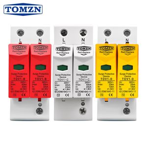 Tomzn 2p AC SPD House Surge Protector Protection Protective Low-Voltage Arrester Device