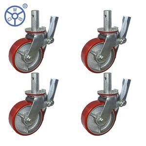 Wbd 6inch 150mm PU Cast Iron Scaffolding Adjustable Scaffold Caster