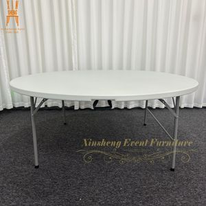 Cheap Price Garden White Plastic Portable Indoor Outdoor Easy Folding Camping Round Folding Table for Party Event Dining