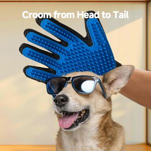 Pet Grooming Deshedding Glove, Silicone Brush Glove for Dog Cat Cleaning