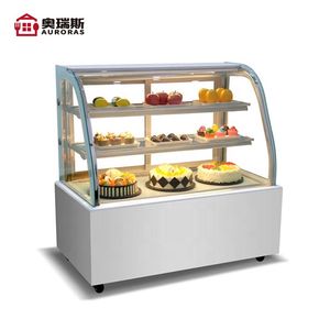 Air Cooling Bakery Display Floor Type Chiller Cabinet with LED Lights