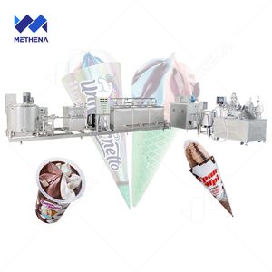 Small Industrial Commercial Ice Cream Seal and Fill Pack Full Production Line Making Machine