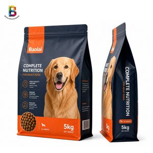 5kg Custom Printed High Barrier Al Foil Dry Dog Food Bag FDA Certified Kibble Packaging Flat Bottom Pet Food Pouch