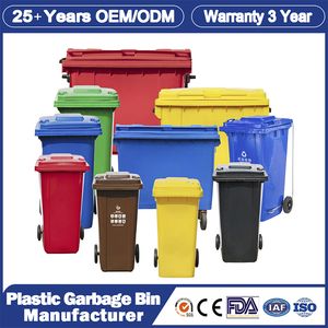 120 240 Liter Green Blue Gray Yellow Red Recycle Trash Wheelie Garbage Bin Outdoor Plastic Waste Bin with Lid Wheels