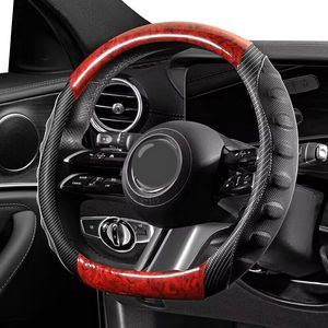 Carbon Leather Sports Handle Case Car Steering Wheel Cover