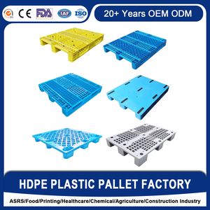 1200X1000 Customized Color Size Custom HDPE Euro Stackable Export Supplier Racking Single Faced Logistics Transportation 9 Legs Light Duty Plastic Pallet