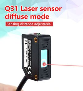 NPN/PNP Optical Square Laser Diffuse Reflection Sensor 200/300mm Red Light 10-30V DC 5ms Response Time