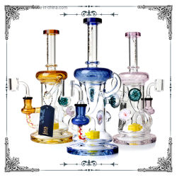 10 Inches Showerhead Perc Heady Glass Oil Rig Recycler Smoking Set Water Pipe Accessories Wholesale