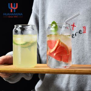 16oz 480ml Borosilicate Water Can Shaped Drinking Tumbler Beer Glasses for Whiskey Wine Iced Coffee