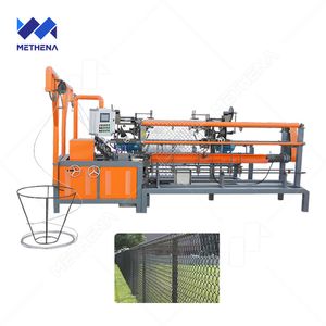Automatic Metal Steel Double Weave Wave Wire Mesh Net Chain Link Fence Making Machine