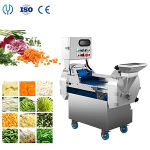 Electric Vegetables Dicer Slicer Chopper Shredder Cutter Double Heads Roots Leafy Tomato Fruit Vegetables Cutting Machine