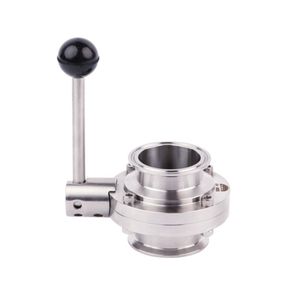 SS304 Sanitary Butt-Weldding Butterfly Valve with Multi-Position Plastic Handle
