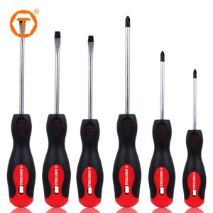 Bulk Manufacturers Logo Hand Tool 6 PCS Magnetic Tip Cross Phillips Flat Head Zero Bits Mini Screwdriver Set