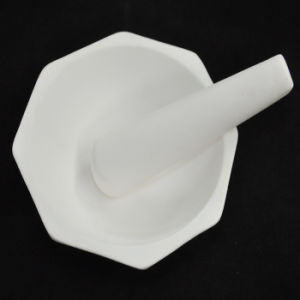 6 Side High Purity Alumina 99% Al2O3 Ceramic Mortar and Pestle