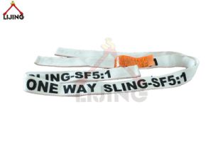 White and Orange One Way Sling Safety Factor Sf 5: 1 En1492-1