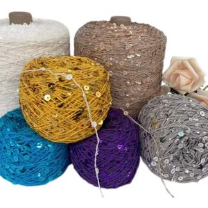 Sequin Yarn 6mm+3mm Hot Sale Hand Knitting Sequin Fancy Yarns Wholesales Factory