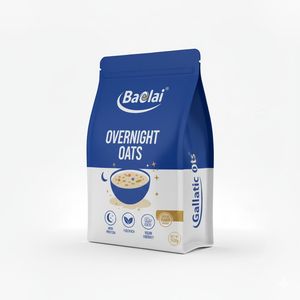 Custom Printed Plastic 500g 1kg Food Packaging Flat Bottom Pouch Plastic Cereal Granola Oat Bag