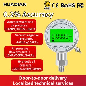 Pressure Gauge Vacuum Gauges Manometer Digital Steam Pressure Gauge Digital Air Pressure Meter Pressure Gauge 6 Bar
