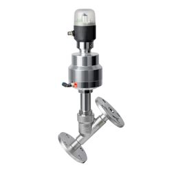 Stainless Steel 316L Pneumatic Flanged Angle Seat Valve with Position Feedback