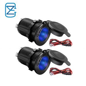 Cigarette Lighter Socket, Waterproof Marine Grade Cigarette Lighter Plug Socket with Fuse & Wire, Power Supply Socket Outlet
