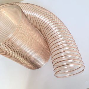0.6 mm Steel Wire Reinforced PU Ducting Flexible Duct Hose with Spring