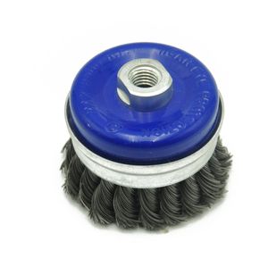 Heavy-Duty Industrial Twisted/Knotted Steel Wire Cup Brush with Bridle Ring for Precision Metal Finishing