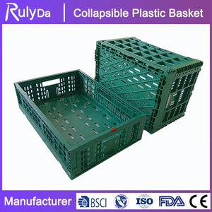 Plastic Vegetable and Fruit Storage Container Turnover Basket Plastic Folding Storage