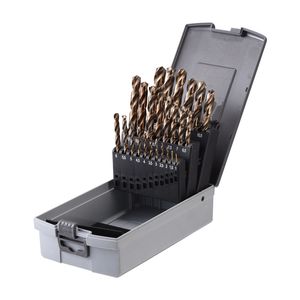 25PCS 1-13mm HSS M35 Fully Ground Amber Finished Twist Drill Bit Set