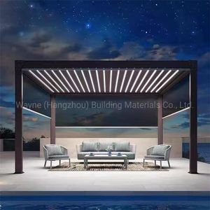6*4m Luxury Garden Patio Profiles Aluminum Pergola Gazebo with Roof