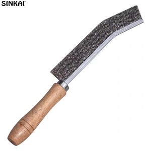 Steel Brush for Cleaning Multifunction Manual Tool Light Weight Wooden Handle for Household Dirt Rust Paint Removal