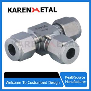 304 Stainless Steel Ferrule Three-Way Joint Double Ferrule Card Sets Three Way Fitting
