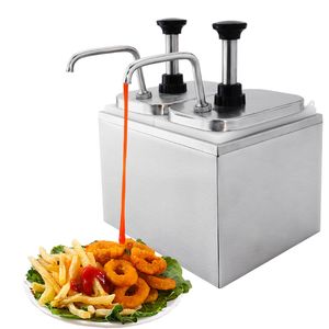 Daosheng Restaurant Hotel Kitchen Buffet with Metal Pump Head 4L 6L Stainless Steel Sauce Dispenser
