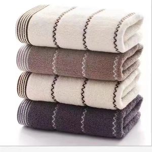 Hgih Quality Custom Cotton Jacquard Absorbent Thickened 100 Grams Striped Bathroom Shower Bath Hand Face Towel for Family