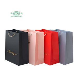 Custom Printed Logo Shopping Paper Bags Luxury Clothing Packaging Gift Carrier Bag
