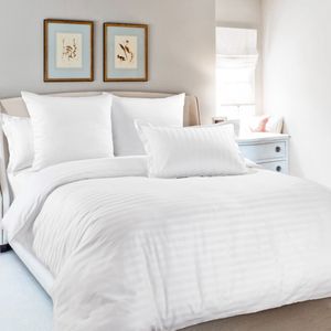 China Factory High Quality Woven Hotel Bedding Set Organic Breathable Home Home Textile 100% Cotton Satin Stripe Fabric