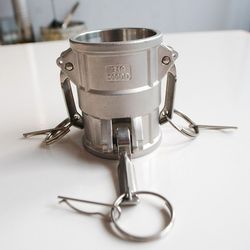 2" Stainless Steel Camlock Quick Release Coupling Type B with Self-Locking Handles, Groove Coupler