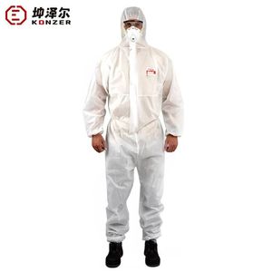 Disposable Non-Woven Safety Clothing Breathable Hood Dustproof Workwear Biological Tests Jumpsuit