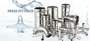 DIN Standard Stainless Steel Press Fittings 304/316L Dvgw Certified M/V Profile Plumbing Pipe Fittings Elbow Tee Coupling for Water Gas Heating System