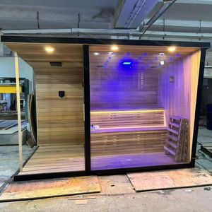Modern Design Hemlock/Cedar /Thermo Wood Wooden Steam Shower Cabin Sauna for Villa Bathroom Application