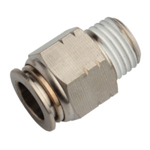Xhnotion Pneumatic Push to Connector Nickel Plated Brass 1/8′ ′ Thread Male Straight Push-in Fitting